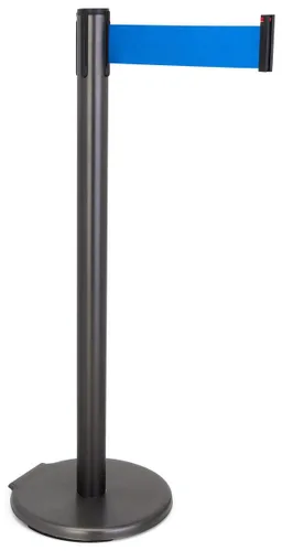 Miniatura 11 de QueuePole.Deluxe - Puntal de control de multitudes de 41 pulgadas con barrera retráctil de 10 pies, poste dorado, cinturón negro (RCCDXBZBK)