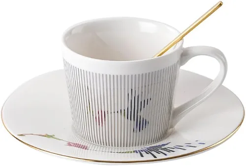 Miniatura 11 de Tazas y platillos de espejo, taza de café con reflejo de espejo, taza de café de cerámica con juego de platillo, tazas de té y platillos
