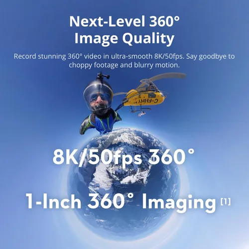 Miniatura 2 de DJI Osmo 360 Camera Adventure Combo, cámara de acción impermeable 8K 360° con imagen 360° de sensor de 1 pulgada, duración extendida de batería