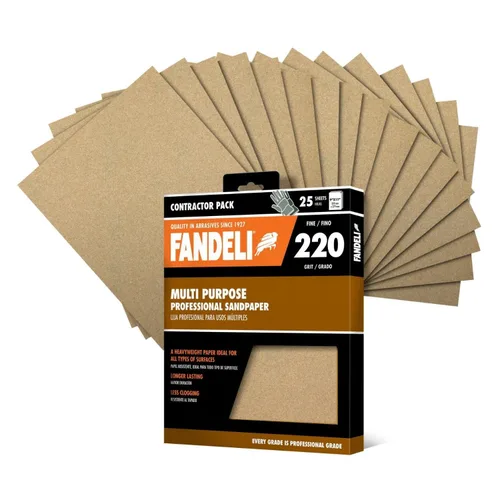 Miniatura 21 de Fandeli Papel de lija multiusos Granos surtidos (80,120,220) 50 hojas de 23 x 28 cm Perfecto para lijar metal y lijar madera Lijado a mano