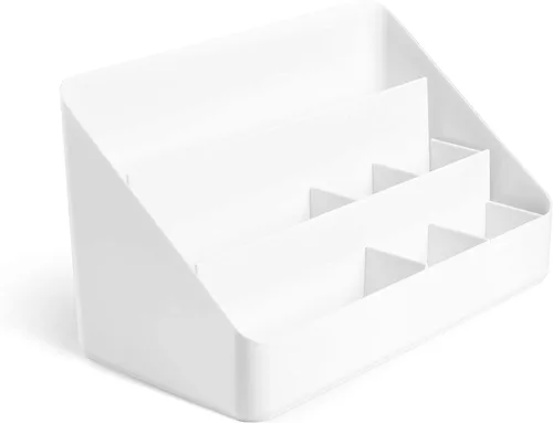 Miniatura 6 de Poppin Organizador de escritorio con 3 niveles, separadores deslizantes y extraíbles, estación de carga, organizador de espacio de trabajo todo