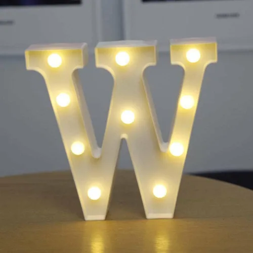 Miniatura 41 de anso Letras LED del alfabeto con números iluminados, letras de plástico blanco, decoración de pie de la A a la Z 0 ~ 9 (rosa corazón)