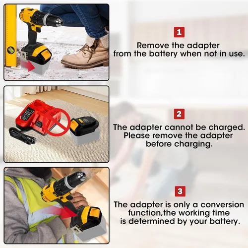 Miniatura 6 de MIL18DL para Milwaukee a adaptador de batería Dewalt, conversión para batería Milwaukee M18 de 18 V a para herramientas eléctricas Dewalt 20 V
