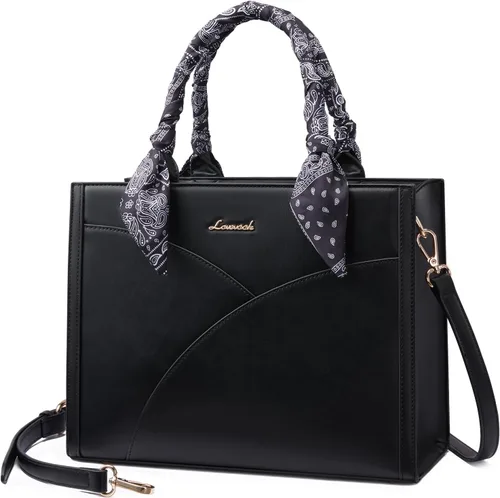 LOVEVOOK Purses and Handbag for Women, Waterproof PU Leather Tote Purse with Scarf, Satchel Top Handle Bags with Strap