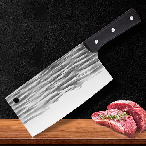 Miniatura 4 de Cuchillo de chef profesional, acero inoxidable de alta resistencia de 7.5 pulgadas, hoja de cocina afilada con mango de plástico (1)