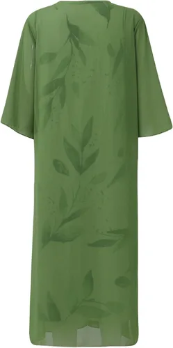 Miniatura 5 de UODSVP Vestidos de mujer 2022 elegante casual con estampado de moda cuello redondo longitud media vestido de dos piezas