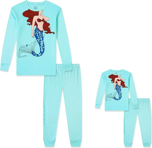 Miniatura 2 de Babyroom Pijamas de algodón a juego para niñas y niños pequeños, 4 piezas, ropa de dormir de Navidad