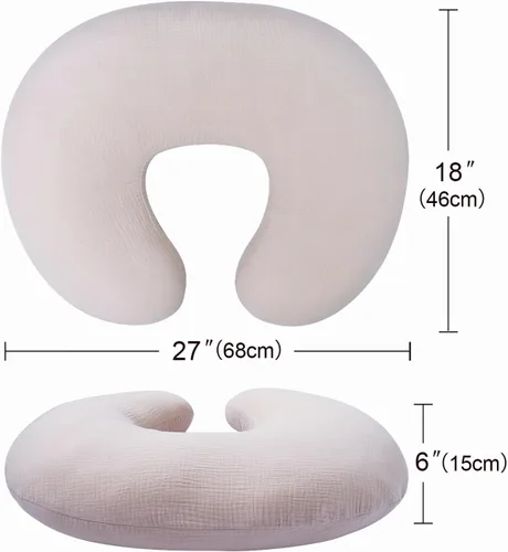 Miniatura 4 de Owlowla Funda de almohada de muselina para lactancia, funda de algodón suave para almohada de lactancia materna para bebé niño niña (trigo)