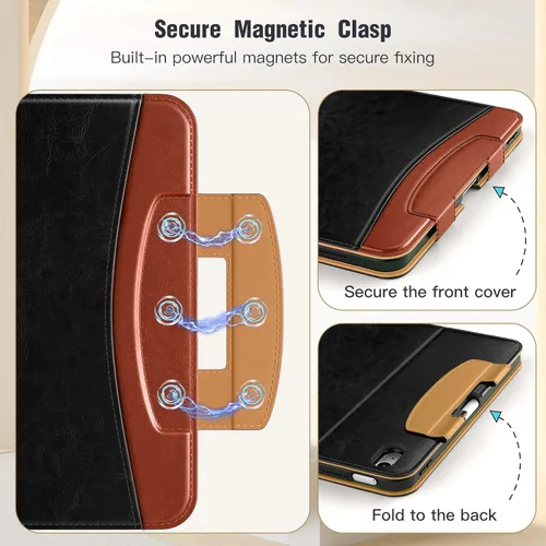 Miniatura 3 de MoKo Funda para iPad A16 de 11 pulgadas, funda para iPad de 11ª/10ª generación (2025/2022) con soporte para lápices y bolsillo, funda con soporte