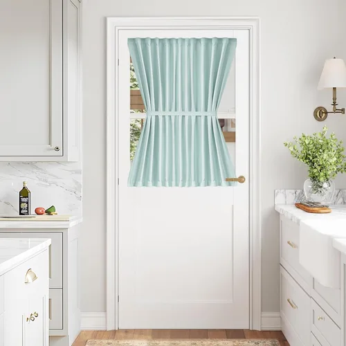 Miniatura 70 de Vatge - Cortinas autoadhesivas para puerta francesa, tratamiento de ventana con filtro de luz sin varillas ni perforaciones para puertas de cristal
