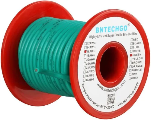 Miniatura 37 de BNTECHGO Carrete de alambre de silicona de calibre 16, rojo de 25 pies y negro, 25 pies, 2 cables separados, alambre de cobre estañado flexible