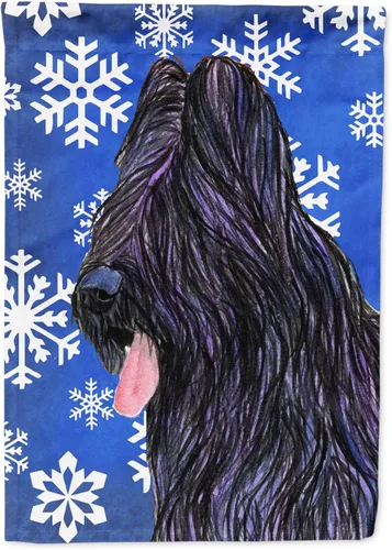 Miniatura 13 de Caroline's Treasures SC9374GF Bulldog English Snow flakes Holiday Garden Flag Buzón Bandera decorativa para patio exterior, patio, obras de arte