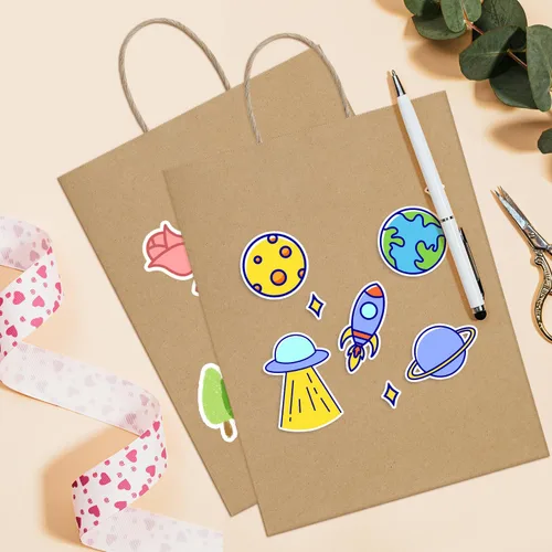 Miniatura 3 de BagDream Bolsas de papel grandes de 13 x 7 x 17 pulgadas, bolsas de regalo marrón kraft con asas para recuerdos de fiesta, compras, venta al por
