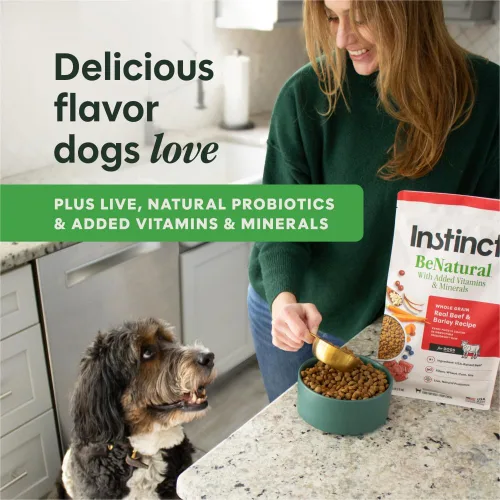 Miniatura 3 de Instinct Be Natural, alimento seco natural para perros, croquetas con recubrimiento crudo - carne de res real y cebada, bolsa de 25 lb