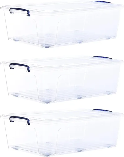Miniatura 23 de Superio Cajas de almacenamiento transparentes con tapas, contenedores de plástico de 2.5 cuartos de galón para organizar, cajas apilables, sin BPA