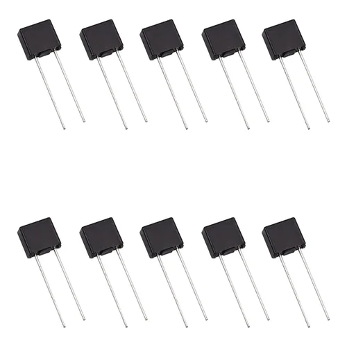 Bettomshin DIP Montado Miniatura Cuadrado Lento Golpe Micro Fusible Instrumento Eléctrico Fusible 6.3A 250V Negro 10 Unids