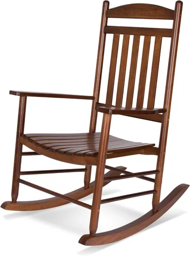 Miniatura 18 de Silla mecedora de madera moderna de Shine Company, balancín de porche ergonómico de asiento ancho, color negro