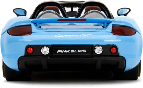 Miniatura 5 de Pink Slips 1:24 W6 Porsche Carrera GT - Coche fundido a presión, juguetes para niños y adultos (azul claro)