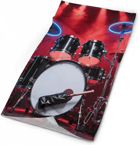 Miniatura 3 de Cool Drum Set Neck Gaiter Breathable & Moisture-Wicking Face Mask Bandana Balaclava Sun Protection Face Cover Scarf Lightweight Seamless Design for