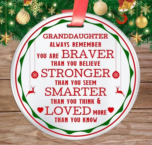 Miniatura 3 de Elegant Chef Adorno de Navidad para nieta - Always Remember You are Braver Stronger Smarter, recuerdo inspirador motivacional de la abuela