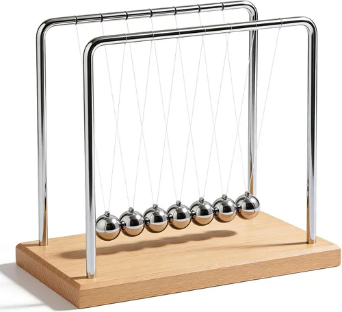 Miniatura 8 de Newtons Cuna de Equilibrio, Fascinante Accesorio de Física con 5 Perlas para el Hogar y la Oficina