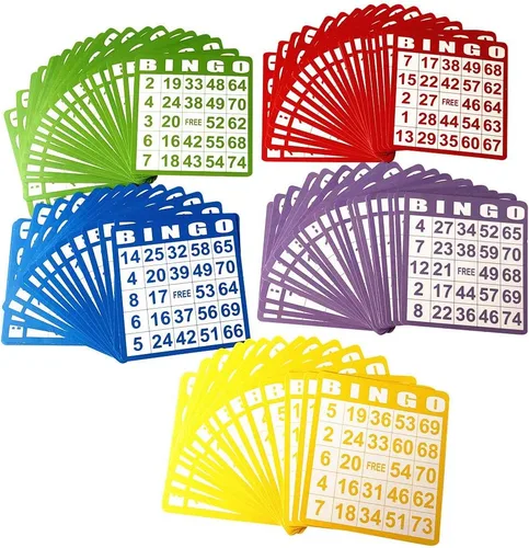 Miniatura 2 de Yuanhe 100 tarjetas de juego de bingo, hojas de papel desechables reutilizables para niños, fiestas, escuela, aula, reuniones familiares