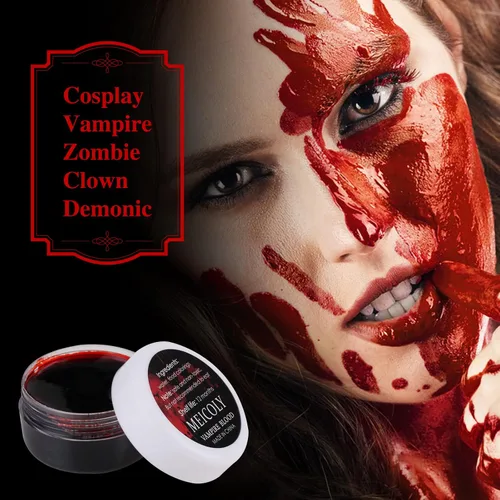 Miniatura 4 de MEICOLY Sangre Coagulada de Halloween de Calidad Actualizada, 30g/1.06 oz Gel de Sangre Falsa con Esponja de Punteado Negro, para Heridas SFX