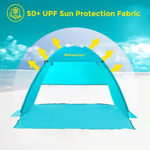 Miniatura 2 de Alvantor® Beach Tent Beach Umbrella Outdoor Sun Shelter Cabana Automatic Instant Pop-Up UPF 50+ Portable Beach Shade Camping Fishing Hiking Canopy