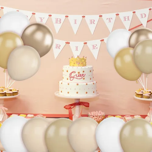 Miniatura 5 de Set de globos de albaricoque, 60 unidades de globos de albaricoque dorado y blanco, globos de látex de albaricoque desnudo de 12 pulgadas, globos