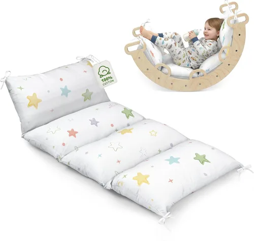 Miniatura 10 de BlueWood Cojín para arco de escalada, almohada suave y antideslizante de filosofía Montessori para niños, cojín Pikler para leer, jugar