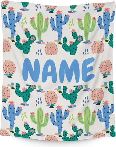 Miniatura 16 de Manta de cactus – Suave, mullida y cálida – Manta pequeña de 30 x 40 pulgadas para regazo y cuna, manta estética azul oscuro, regalo