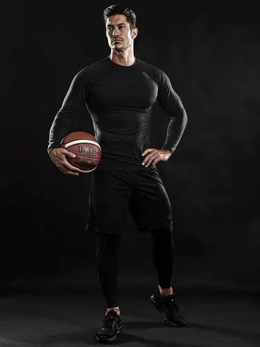 Miniatura 2 de DRSKIN Paquete de 4, 3 o 1 camiseta de compresión para hombre, manga larga, deportiva, capa base, entrenamiento, correr, atletismo, gimnasio