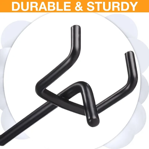 Miniatura 3 de Shimeyao 100 Piezas Ganchos para Estantes de Tablero Perforado Ganchos de Acero Inoxidable Clavijas para Tablero Colgante Ganchos de Exhibición