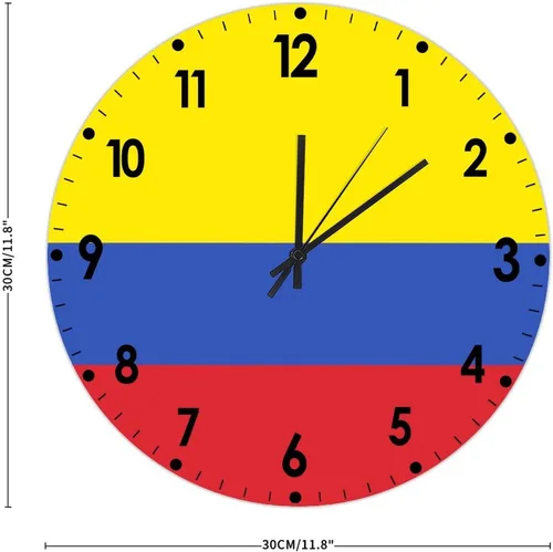 Miniatura 721 de Cheyan Reloj de pared con bandera de Canadá de 12 pulgadas, silencioso, sin tictac, de PVC, funciona con pilas, reloj redondo decorativo, regalo