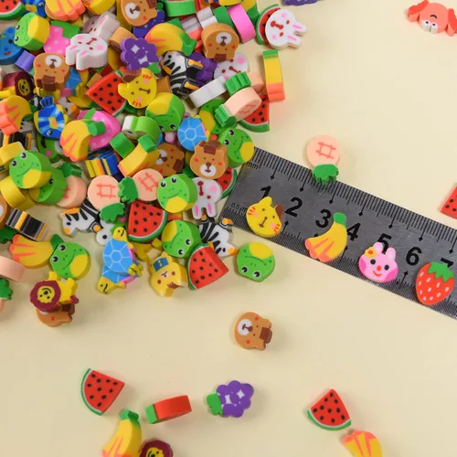 Miniatura 3 de 300 mini borradores para niños a granel, borradores pequeños de animales y frutas