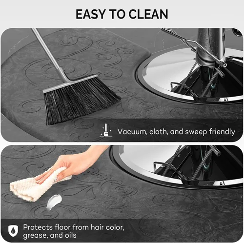 Miniatura 8 de OmySalon Tapete antifatiga de salón de 5/8 pulgadas de grosor para peluquero de pie, 3 x 5 pies, tapete de peluquero mate debajo de la silla