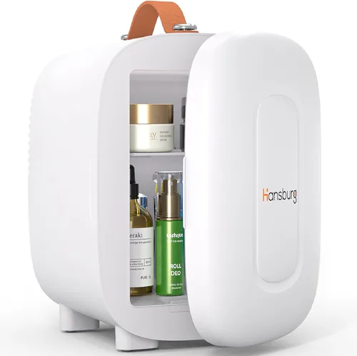 Miniatura 8 de Hansburg Mini Nevera para Dormitorio Enfriador y Calentador de Cuidado de la Piel Refrigerador Pequeño Portátil 4 Litros/6 Latas con Opción de 12V