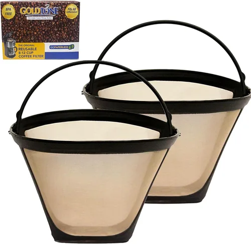 Miniatura 7 de GoldTone Filtro de café de cono #4 reutilizable para cafeteras y cafeteras Ninja. Sin BPA