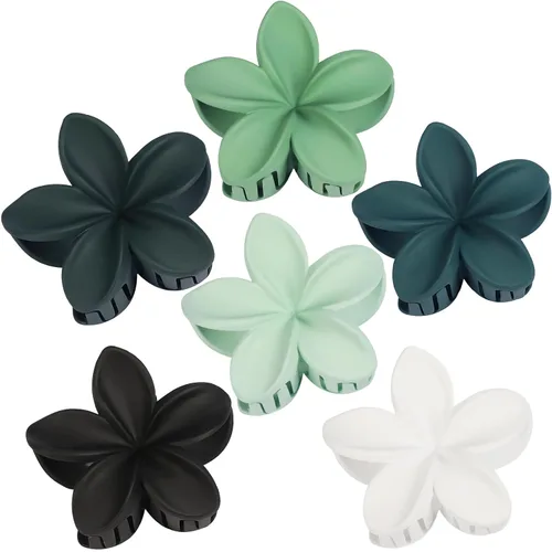 Miniatura 15 de Sisiaipu - Pinza para el cabello, 6 piezas, grandes, con forma de flor, para cabello grueso y mediano, pinzas para el cabello con flores hawaianas