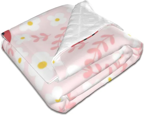 Miniatura 2 de Bonita manta de bebé de mariquita para niñas y niños, manta de felpa suave, para niños pequeños y recién nacidos, guardería, cochecito, cuna, regalo