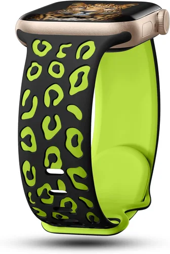 Miniatura 20 de CreateGreat Correas de leopardo grabadas compatibles con Apple Watch Band de 1.575 in 1.614 in 1.496 in 1.654 in 1.732 in 1.772 in 1.811 in 1.929 in