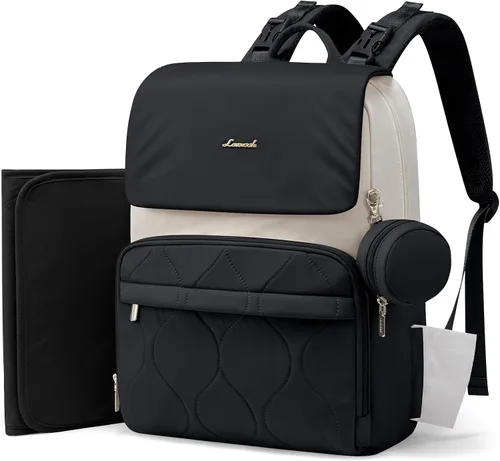 Miniatura 12 de LOVEVOOK Mochila para pañales, bolsas de viaje para bebés para niños y niñas, bolsa de pañales impermeable con cambiador