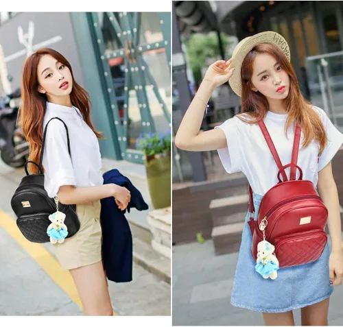Miniatura 7 de Mochila de cuero pequeña para mujer mochila de viaje casual para niñas S