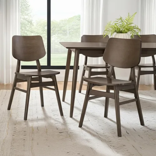 Miniatura 15 de Alaterre Furniture Calais Dining - Juego de 2 sillas de comedor moderno de mediados de siglo, juego de sillas de madera maciza con diseño