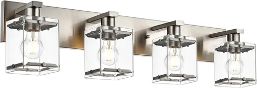 Miniatura 17 de Lámpara de pared negra de WINSHEN, lámpara de tocador de baño de 2 luces, lámpara de montaje en pared sobre espejo para dormitorio, estudio, sala