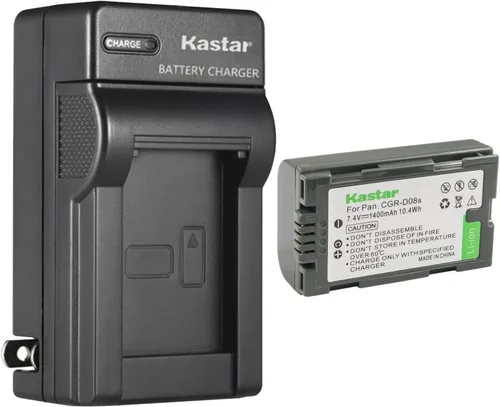 Kastar Paquete de 1 cargador de batería y CA de pared de repuesto para Panasonic PV-DV100, PV-DV100K, PV-DV101, PV-DV102, PV-DV103, PV-DV121,