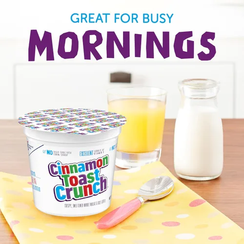 Miniatura 6 de Cinnamon Toast Crunch Taza de cereales para desayuno, cereal de una sola porción, 2 onzas (paquete de 12)