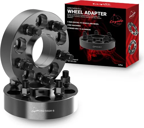 Wheel Accessories Parts 2 espaciadores de rueda centrados en buje 5 en 4.528 in 0.197x4.528 in 1.25 pulgadas de grosor 2.815 in buje M14x1.5 14x1.5