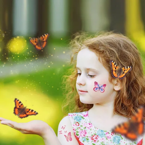 Miniatura 4 de Leesgel Tatuajes temporales para niños y mujeres, calcomanías de tatuaje con purpurina para recuerdos de fiesta, premios para aula, dulce o truco