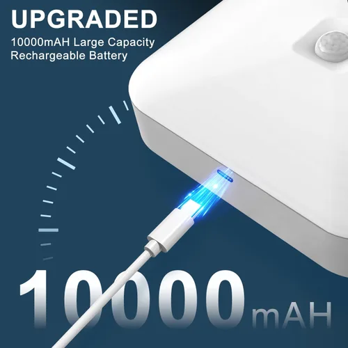 Miniatura 2 de WhitePoplar Luz de armario recargable con sensor de movimiento, luz de techo recargable con batería, inalámbrica, 500 lúmenes, luz activada por